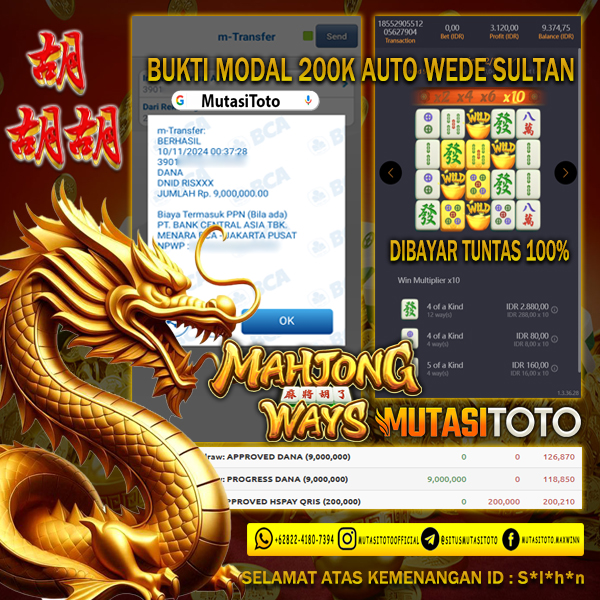 DIBAYAR TUNTAS 100% MAHJONG WAYS