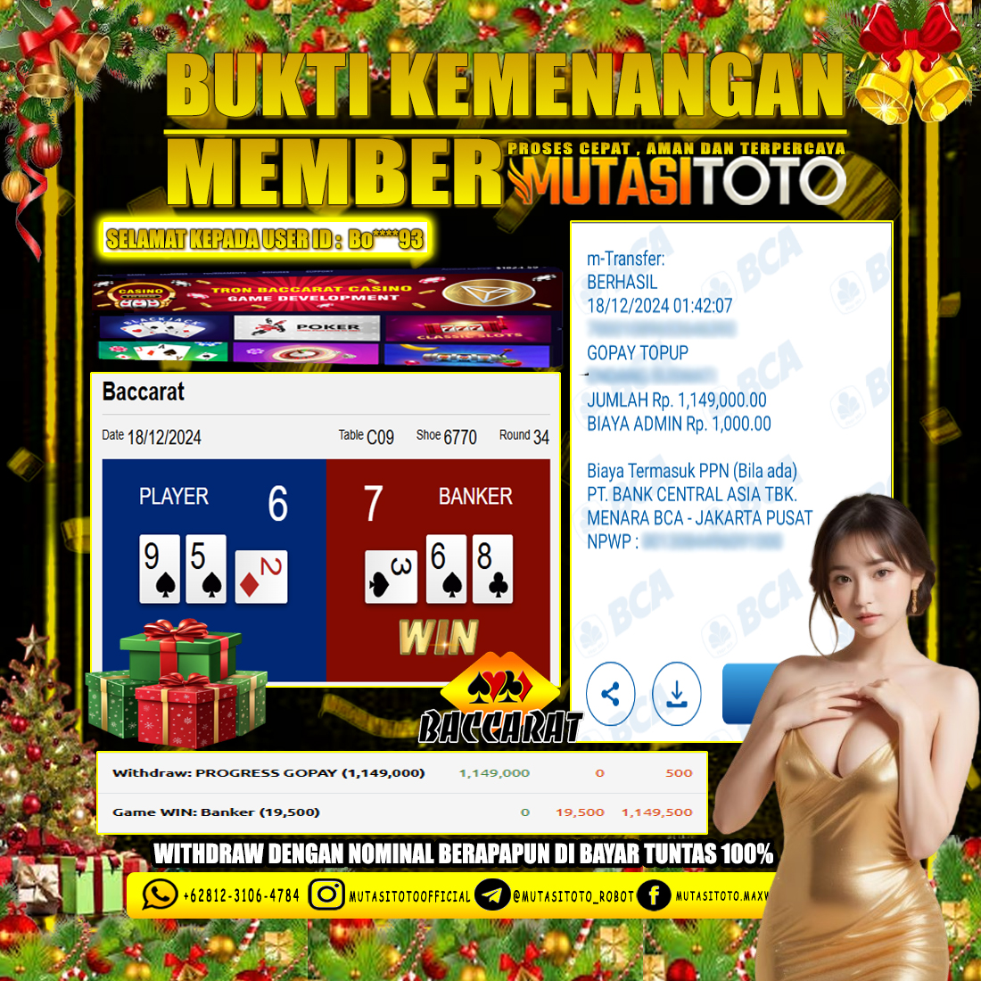 KEMENANGAN MEMBER BERMAIN DI LIVE – BACCARAT CLASSIC