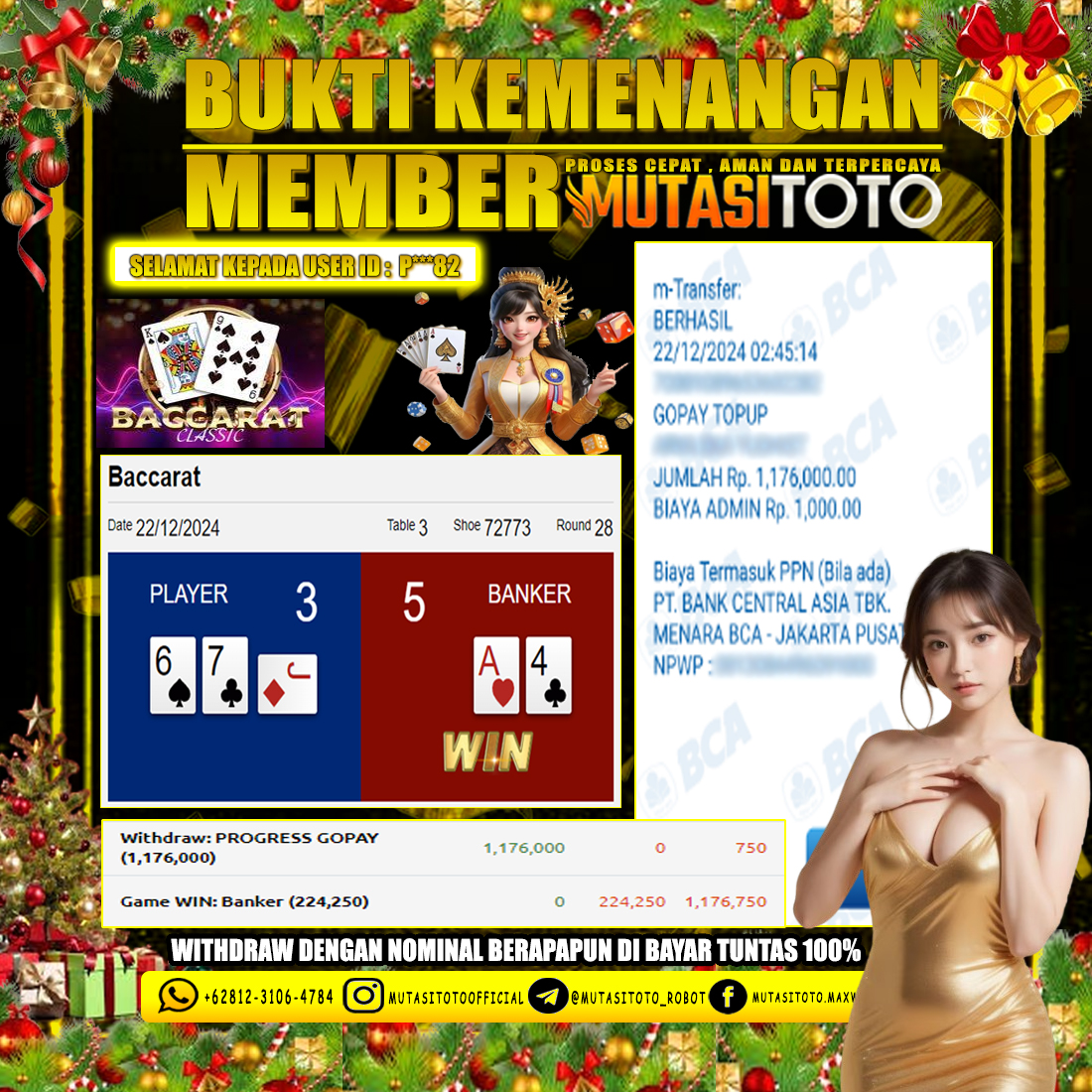 KEMENANGAN MEMBER BERMAIN DI LIVE – BACCARAT CLASSIC