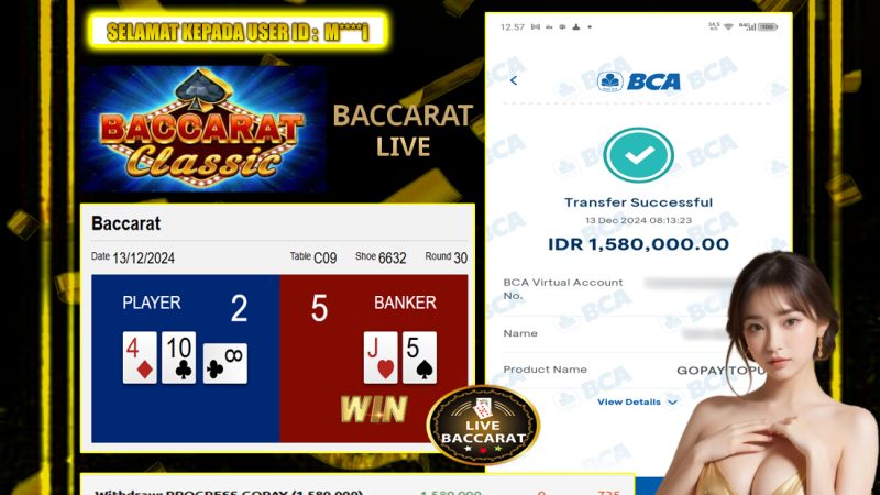 KEMENANGAN MEMBER BERMAIN DI LIVE – BACCARAT CLASSIC