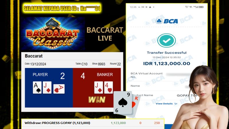 KEMENANGAN MEMBER BERMAIN DI LIVE – BACCARAT CLASSIC