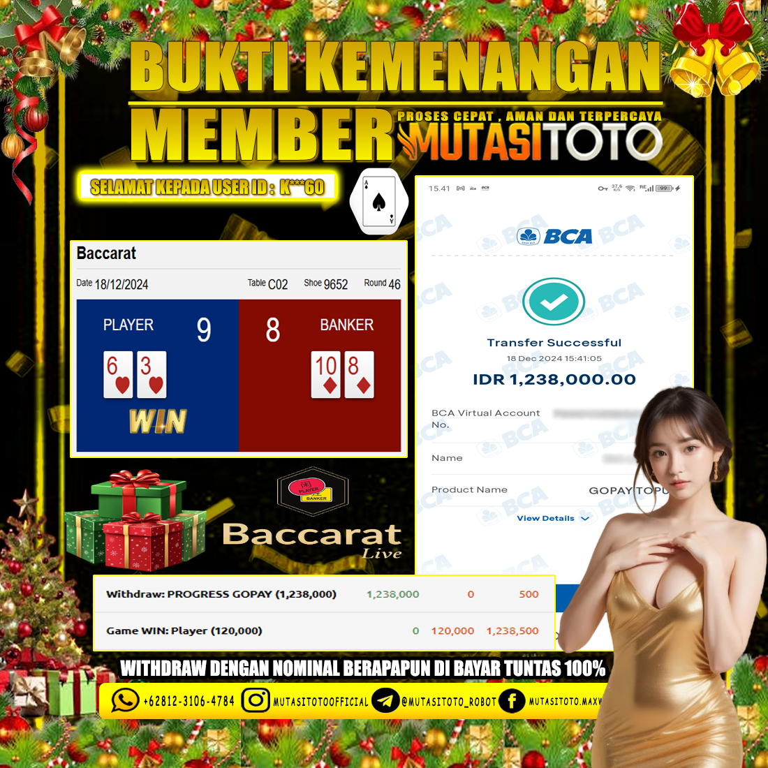 KEMENANGAN MEMBER BERMAIN DI LIVE – BACCARAT CLASSIC