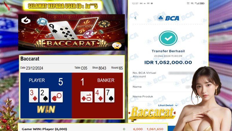 KEMENANGAN MEMBER BERMAIN DI LIVE – BACCARAT ClASSIC