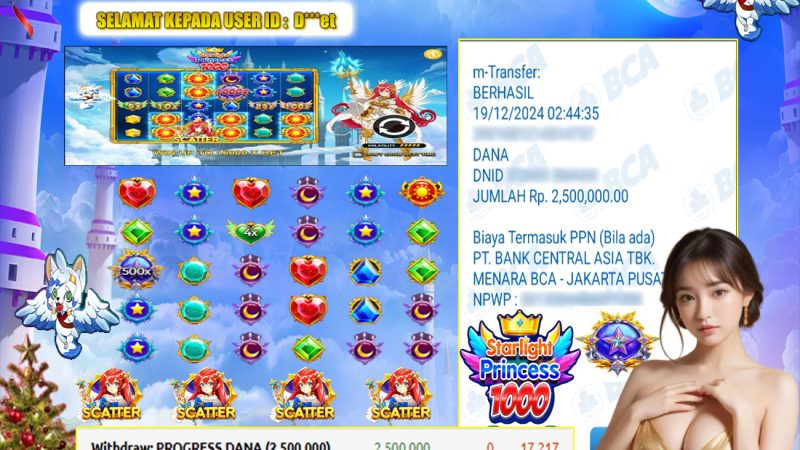 KEMENANGAN MEMBER BERMAIN DI STARLIGHT PRINCESS 1000