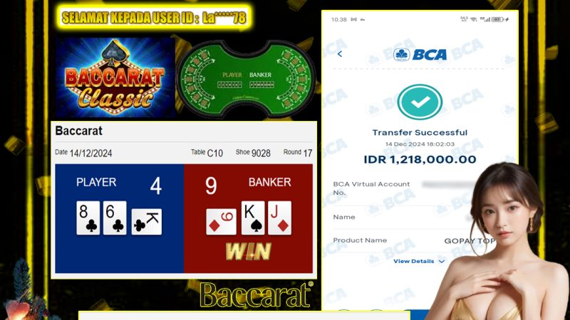 KEMENANGAN MEMBER BERMAIN DI LIVE – BACCARAT CLASSIC