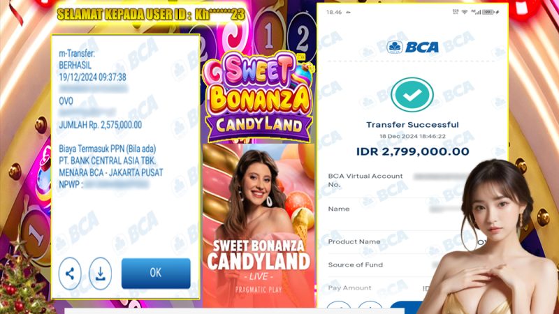 KEMENANGAN MEMBER BERMAIN DI LIVE – SWEET BONANZA CANDYLAND