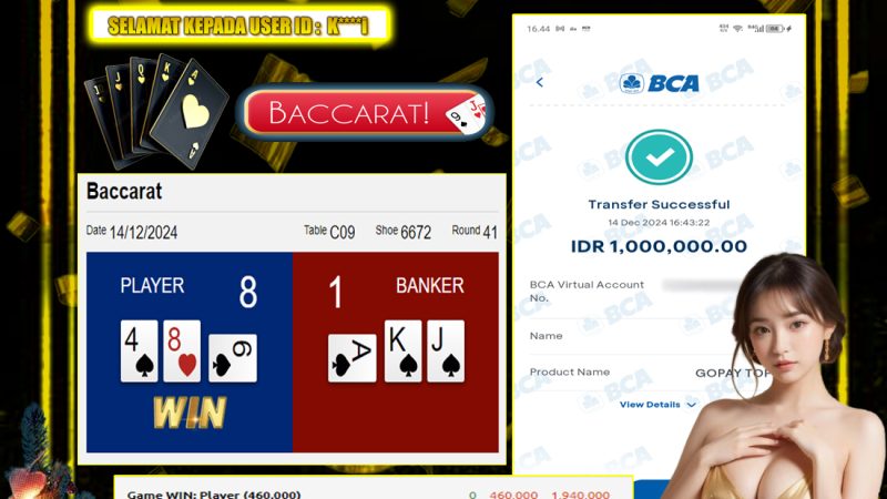 KEMENANGAN MEMBER BERMAIN DI LIVE – BACCARAT CLASSIC