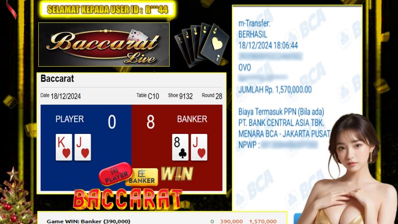 KEMENANGAN MEMBER BERMAIN DI LIVE – BACCARAT CLASSIC