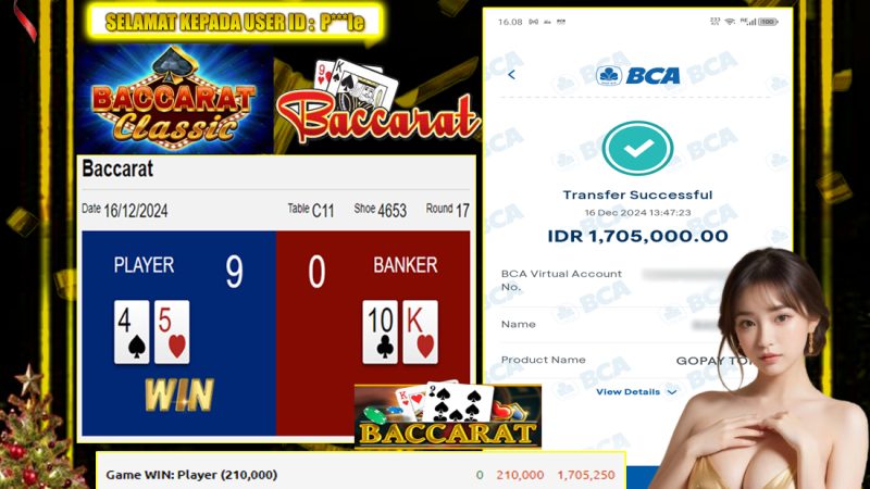 KEMENANGAN MEMBER BERMAIN DI LIVE – BACCARAT CLASSIC