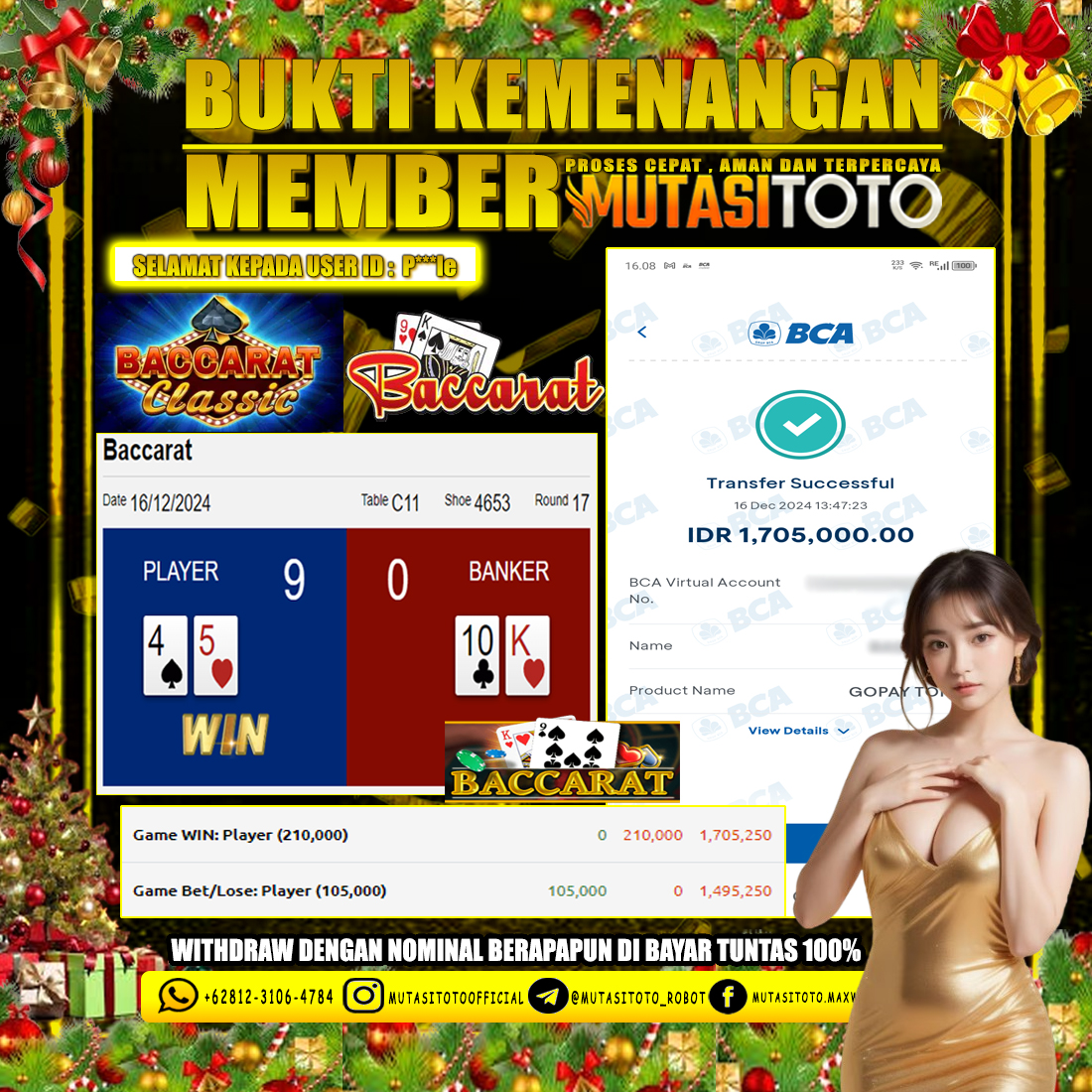 KEMENANGAN MEMBER BERMAIN DI LIVE – BACCARAT CLASSIC