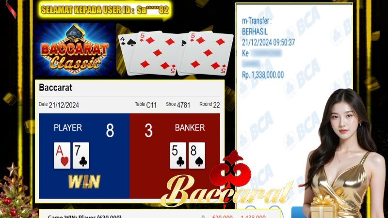 KEMENANGAN MEMBER BERMAIN DI LIVE – BACCARAT CLASSIC