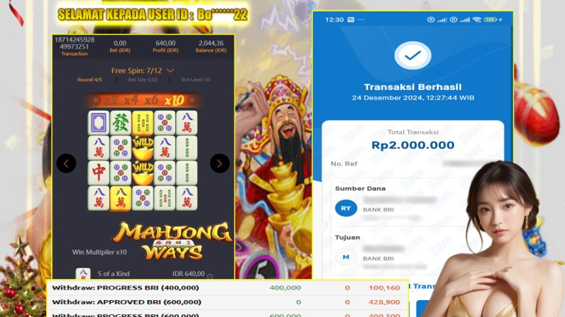 KEMENANGAN MEMBER BERMAIN DI PG SOFT – MAHJONG WAYS