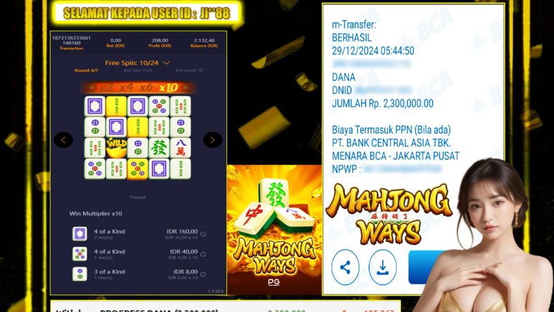 KEMENANGAN MEMBER BERMAIN DI PG SOFT – MAHJONG WAYS