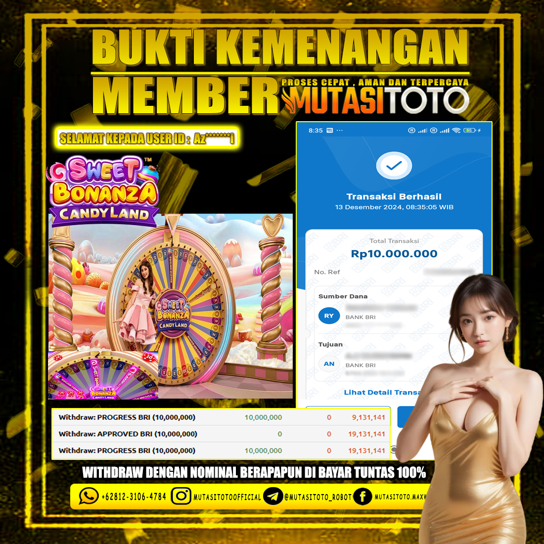 KEMENANGAN MEMBER BERMAIN DI SWEET BONANZA CANDYLAND