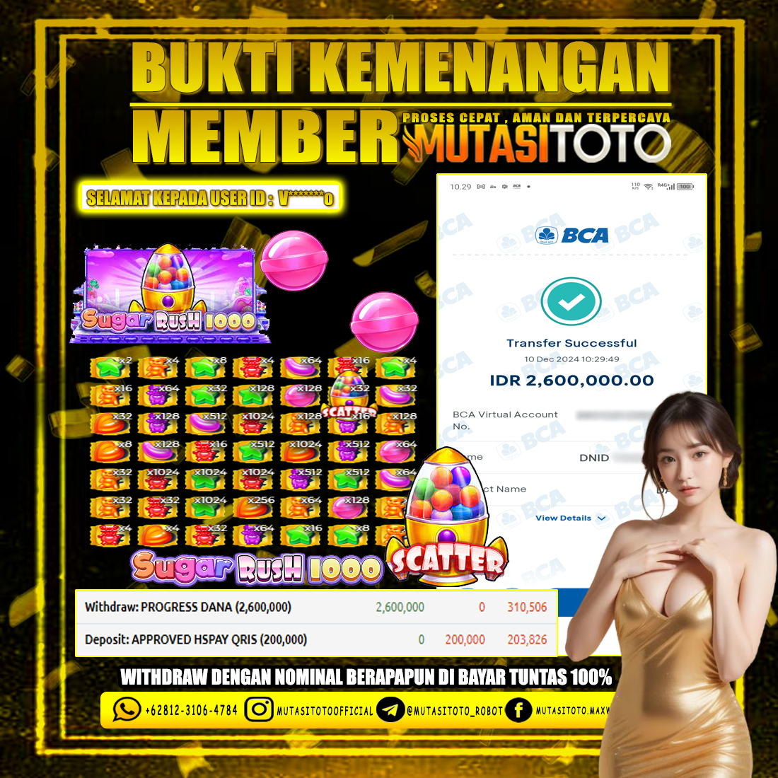 KEMENANGAN MEMBER BERMAIN DI SUGAR RUSH 1000