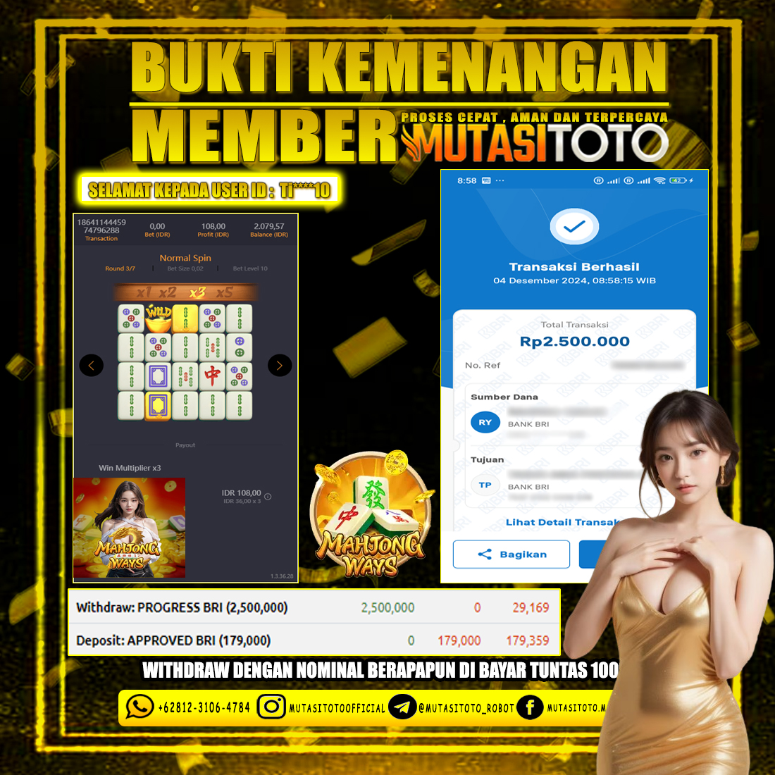 KEMENANGAN MEMBER BERMAIN PG SOFT DI MAHJONG WAYS 1