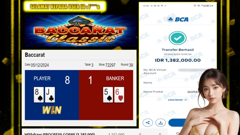 KEMENANGAN MEMBER BERMAIN DI LIVE – BACCARAT CLASSIC