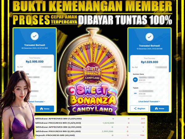 KEMENANGAN SWEET BONANZA CANDYLAND