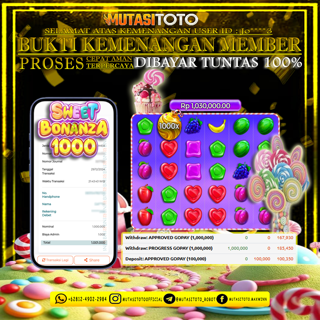 WITHDRAW SWEET BONANZA 1000