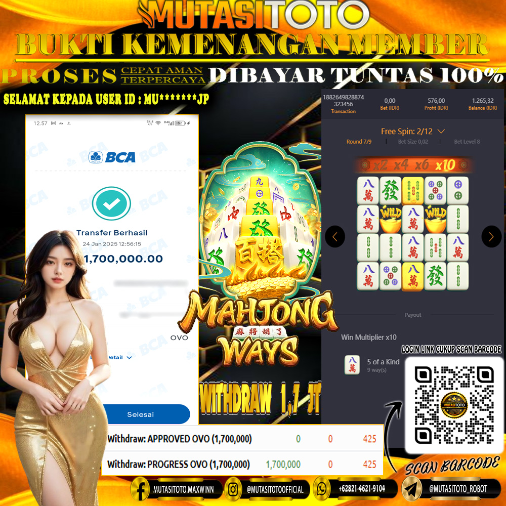 KEMENANGAN MEMBER BERMAIN DI MAHJONG WAYS PG SOFT