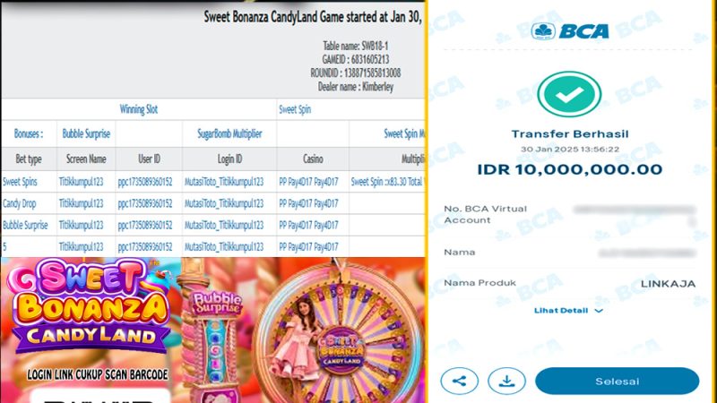 KEMENANGAN MEMBER BERMAIN DI SWEET BONANZA CANDYLAND