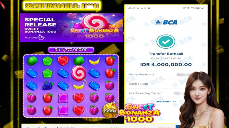 KEMENANGAN MEMBER BERMAIN DI SWEET BONANZA 1000