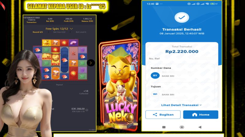 KEMENANGAN MEMBER BERMAIN LUCKY NEKO DI PG SOFT