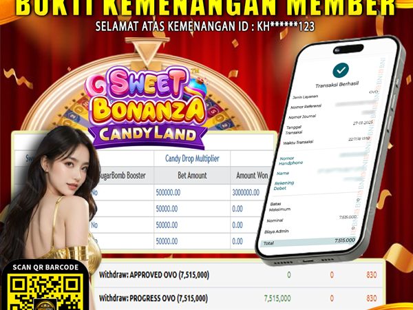 KEMENANGAN MEMBER BERMAIN DI LIVE – SWEET BONANZA CANDYLAND