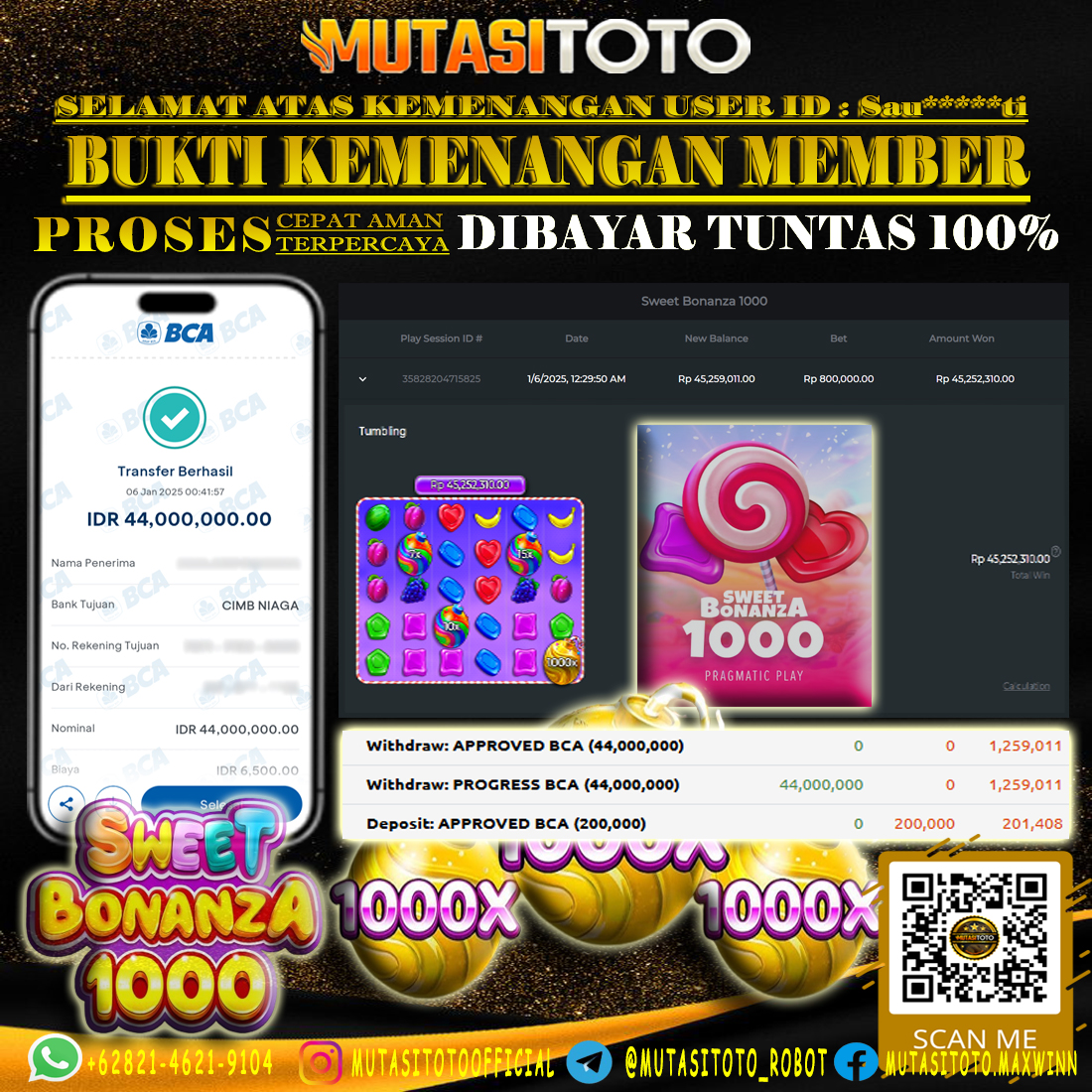 WITHDRAW SWEET BONANZA 1000