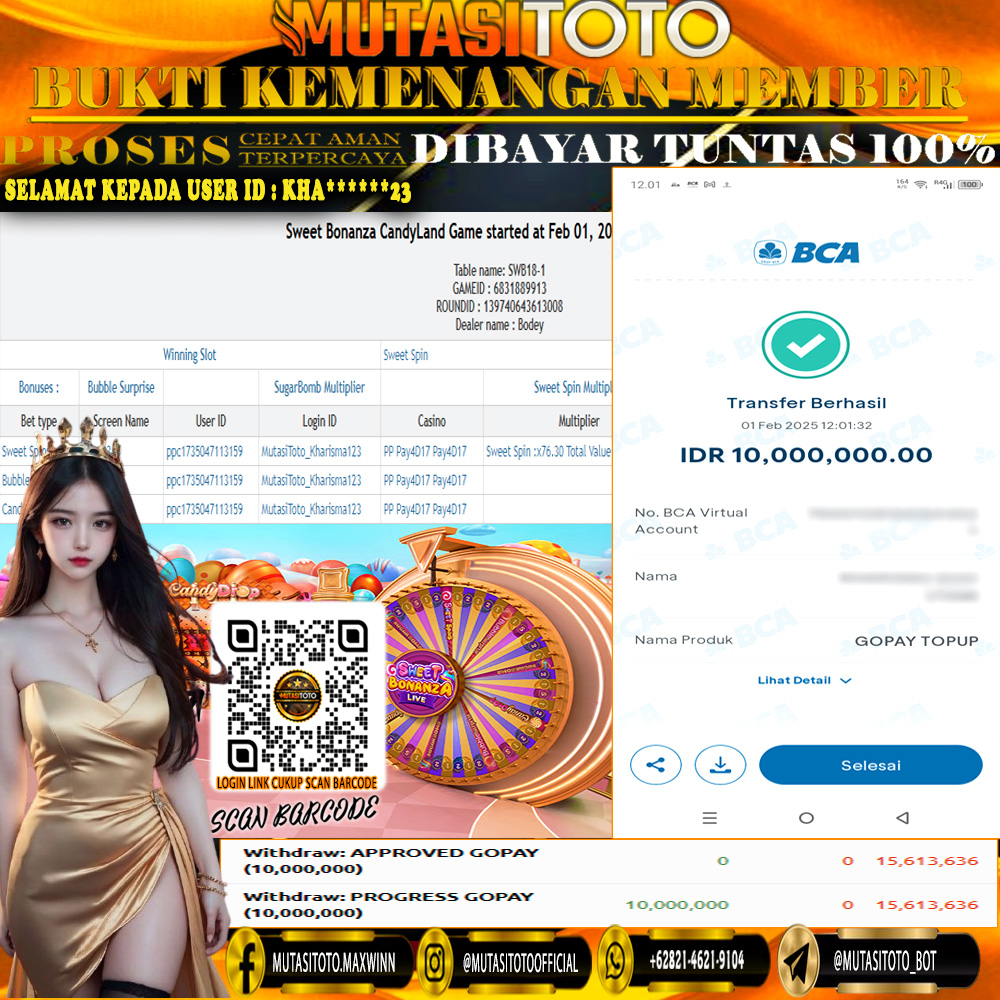 KEMENANGAN MEMBER BERMAIN DI LIVE – SWEET BONANZA CANDYLAND