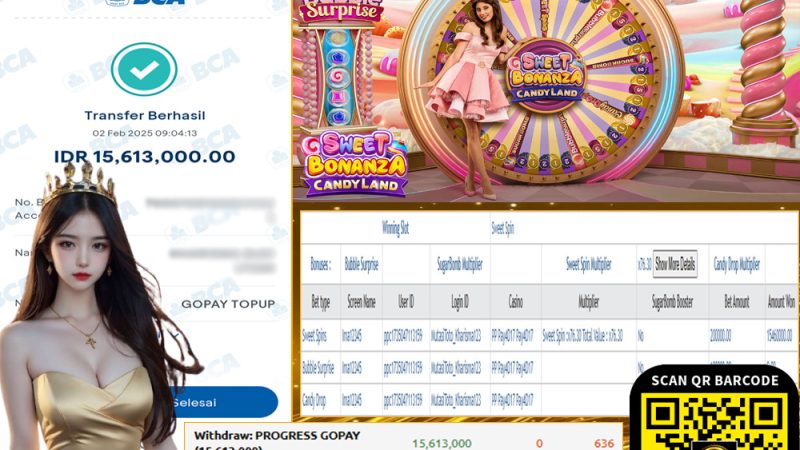 KEMENANGAN MEMBER BERMAIN DI LIVE – SWEET BONANZA CANDYLAND