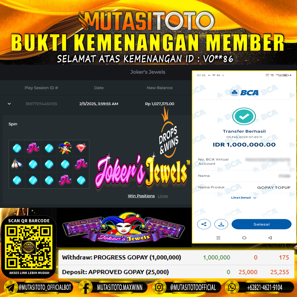 KEMENANGAN MEMBER BERMAIN PRAGMATIC PLAY – JOKER’S JEWELS