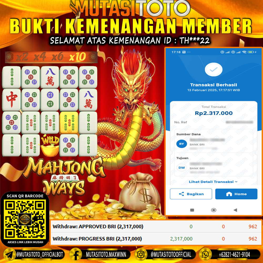 KEMENANGAN MEMBER BERMAIN DI MAHJONG WAYS PG SOFT