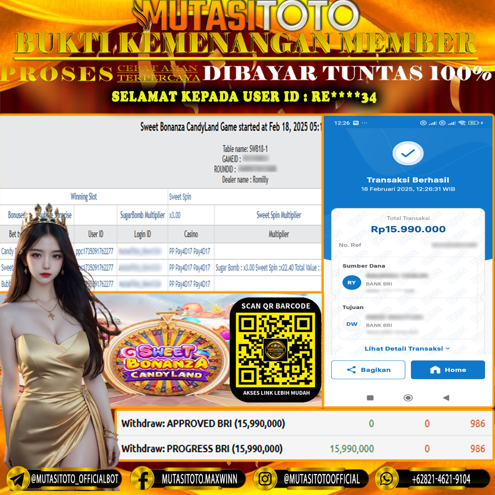 KEMENANGAN MEMBER BERMAIN DI LIVE – SWEET BONANZA CANDYLAND