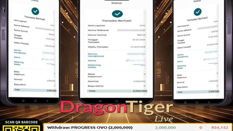 KEMENANGAN MEMBER BERMAIN DI LIVE – DRAGON TIGER