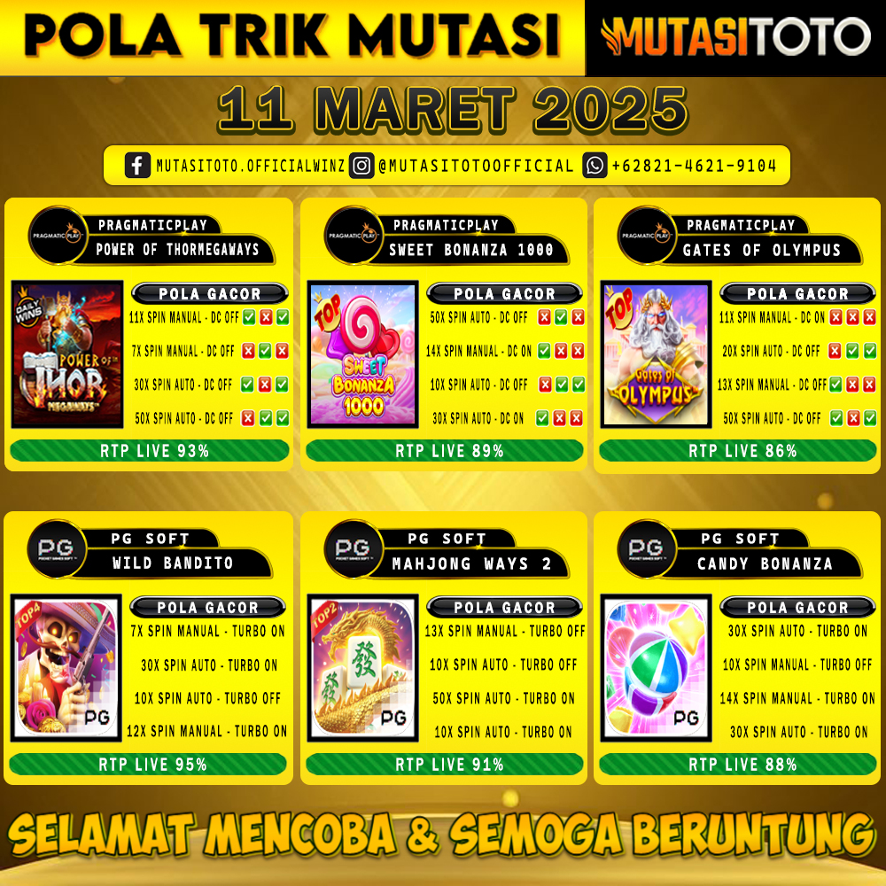 POLA GACOR TERUPDATE 11 MARET 2025 – MUTASITOTO