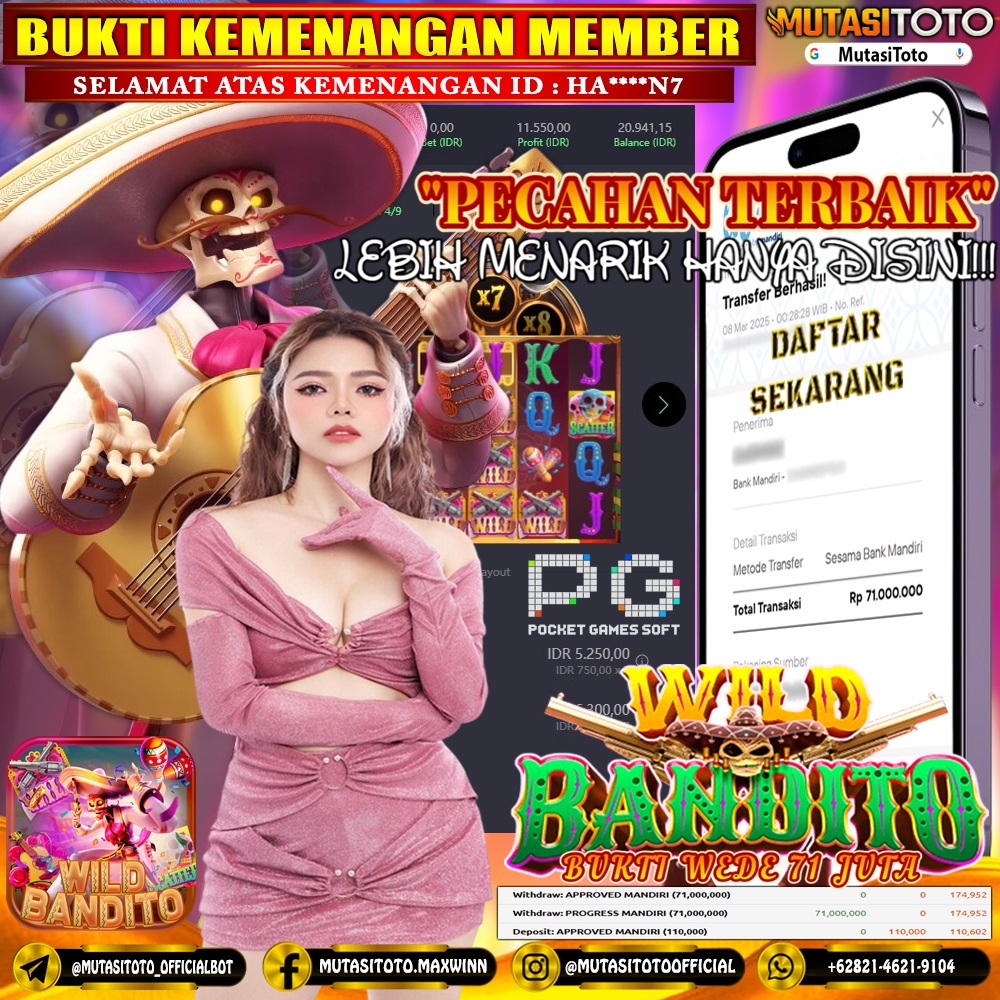 KEMENANGAN MEMBER BERMAIN DI WILD BANDITO PG SOFT