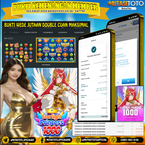 KEMENANGAN MEMBER BERMAIN DI STARLIGHT PRINCESS 1000