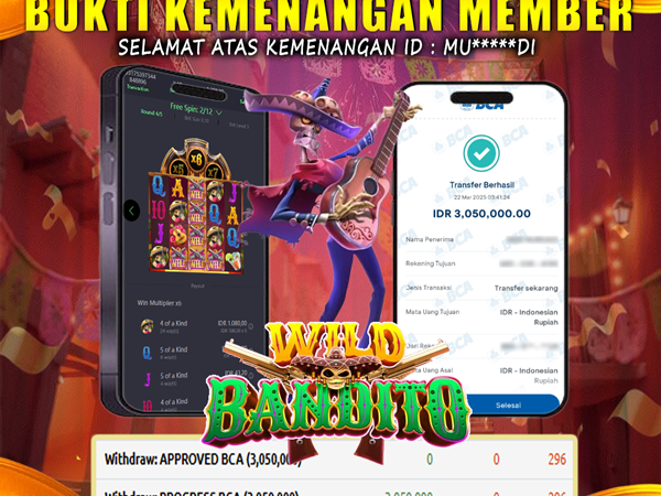 KEMENANGAN MEMBER BERMAIN DI WILD BANDITO PG SOFT