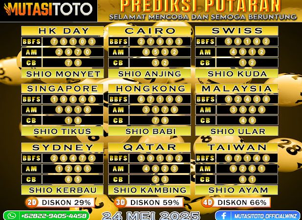 PREDIKSI JITU TOGEL “MutasiToto 24 MEI 2025”