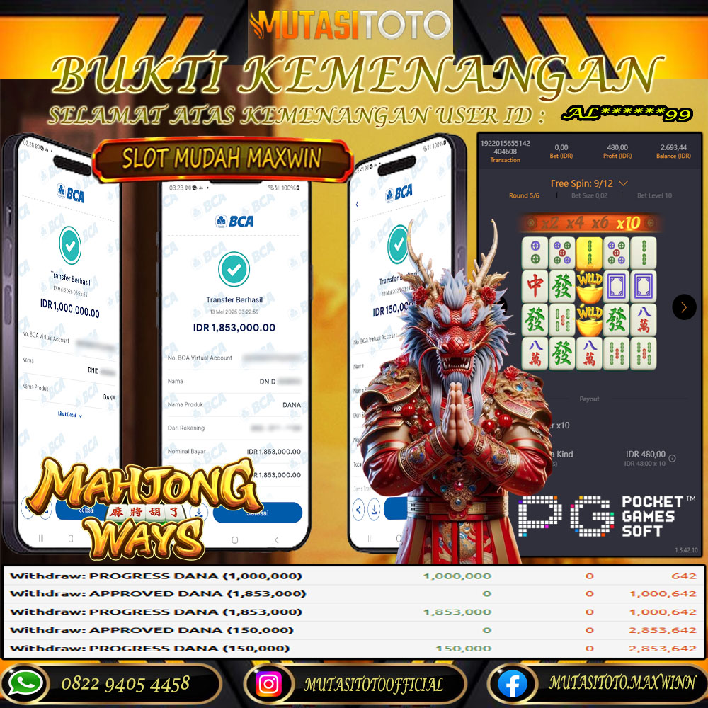 KEMENANGAN MEMBER BERMAIN DI MAHJONG WAYS PG SOFT