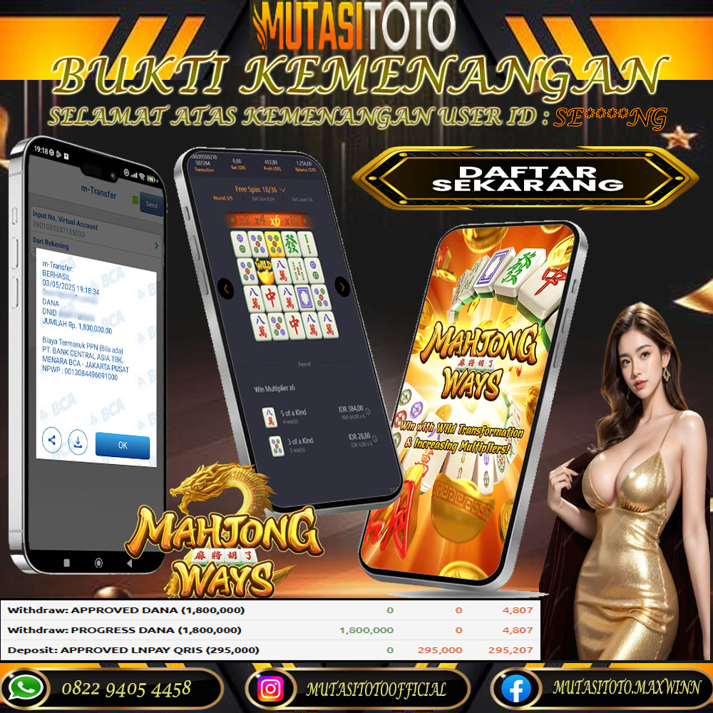 KEMENANGAN MEMBER BERMAIN DI MAHJONG WAYS PG SOFT