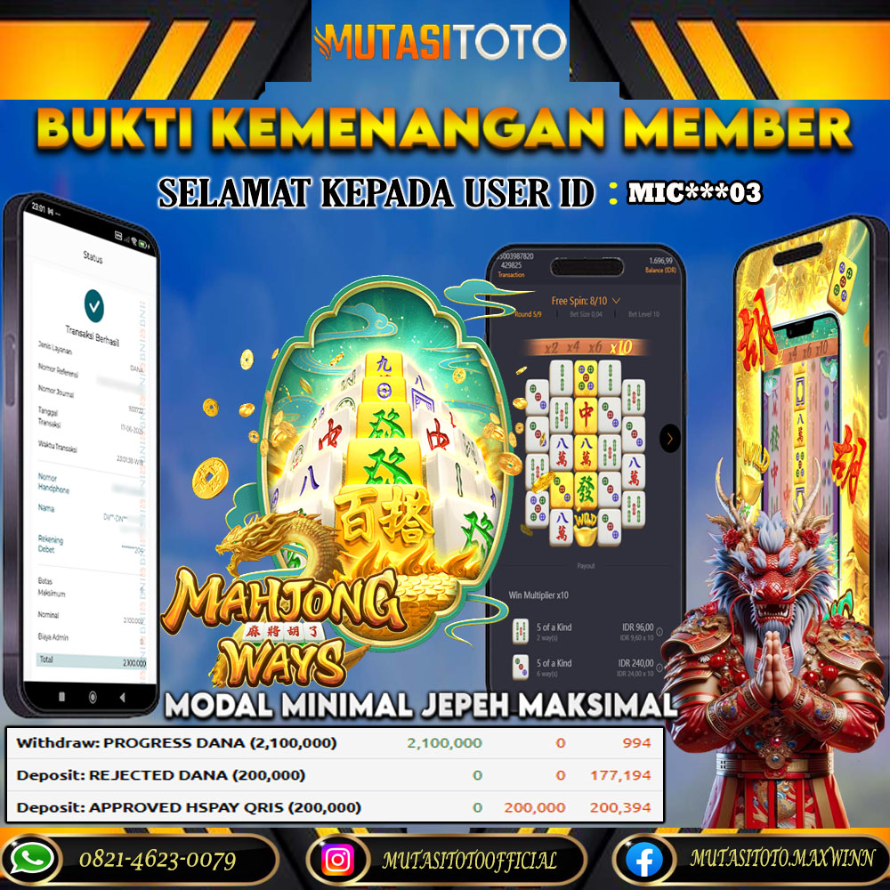 KEMENANGAN MEMBER BERMAIN DI MAHJONG WAYS 2