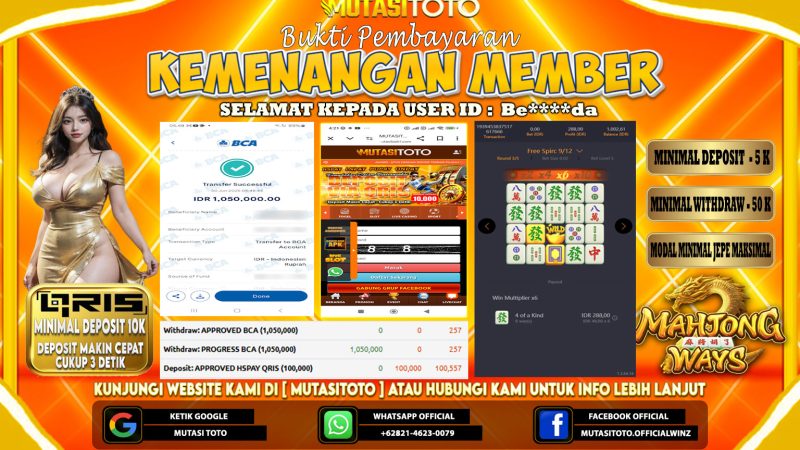 KEMENANGAN MEMBER BERMAIN DI MAHJONG WAYS