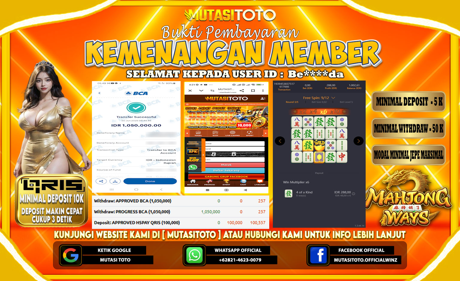 KEMENANGAN MEMBER BERMAIN DI MAHJONG WAYS