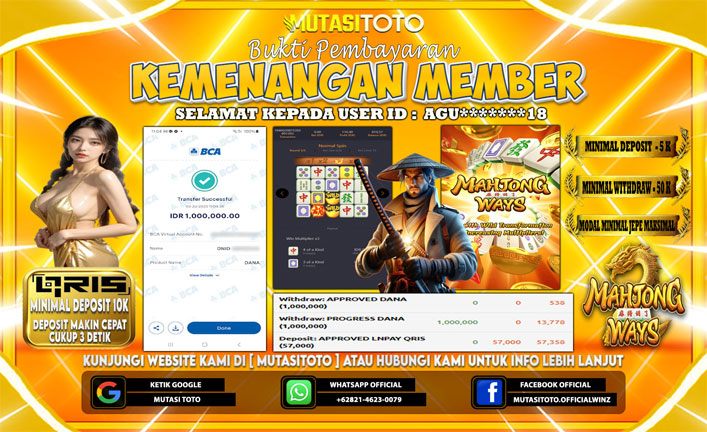 KEMENANGAN MEMBER BERMAIN DI MAHJONG WAYS