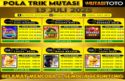 POLA GACOR TERUPDATE 15 JULI 2025 – MUTASITOTO