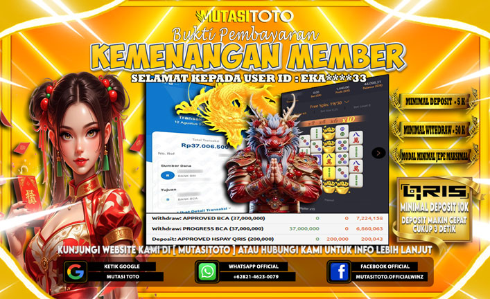 KEMENANGAN MEMBER BERMAIN DI PG SOFT MAHJONG WAYS 1
